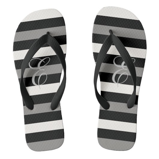 Witte en zwarte bruidsmeisje teenslippers (Voetbed)