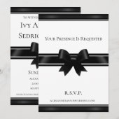 Witte en zwarte bruiloft kaart (Voorkant / Achterkant)