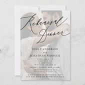 Witte en zwarte bruiloft repetitie Dinner Foto Kaart (Voorkant)