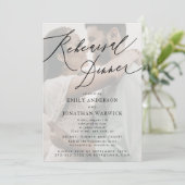 Witte en zwarte bruiloft repetitie Dinner Foto Kaart (Staand voorkant)