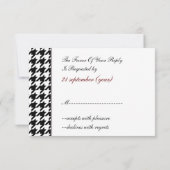 witte en zwarte bruiloft rsvp 3,5 x 5 kaartje (Achterkant)