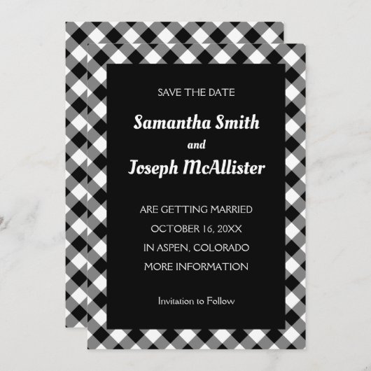 Witte en zwarte buffel Opslaan Datum Kaart (Voorkant / Achterkant)