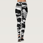 witte en zwarte Camo Camouflage Leggings (Achterkant)