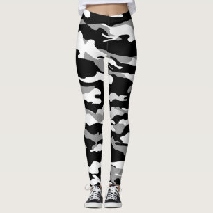 witte en zwarte Camo Camouflage Leggings