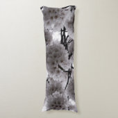 Witte en zwarte Cherry Blossom Lichaamskussen (Voorkant Verticaal)