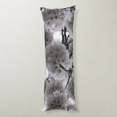 Witte en zwarte Cherry Blossom Lichaamskussen (Achterkant (Verticaal))
