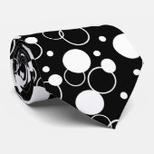 Witte en zwarte cirkel stropdas (Opgerold)