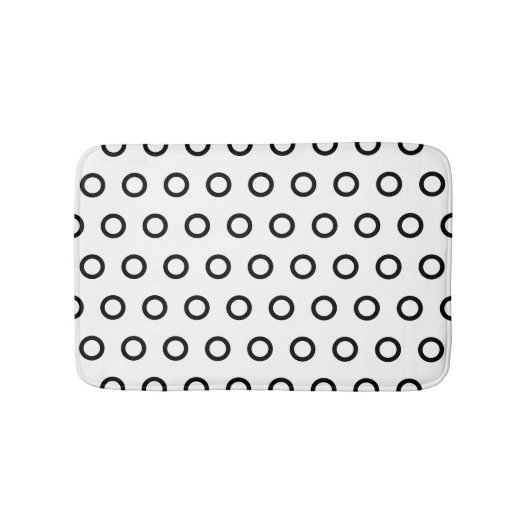 Witte en zwarte cirkels badmat (Voorkant)