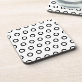 Witte en zwarte cirkels bier onderzetter (Linkerzijde)