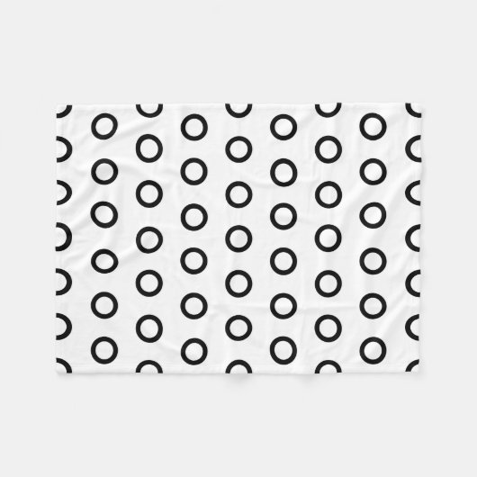 Witte en zwarte cirkels fleece deken (Voorkant (Horizontaal))