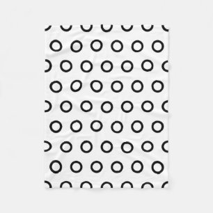 Witte en zwarte cirkels fleece deken