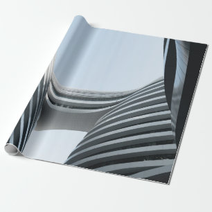 WITTE EN ZWARTE CONCRETE BOUWEN ONDER BLAUW SKY D CADEAUPAPIER