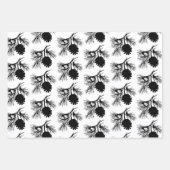 Witte en zwarte dennenspar tak en kegel inpakpapier vel (Voorkant 2)