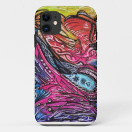 witte en zwarte details op een multikleurige achte Case-Mate iPhone case
