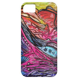 witte en zwarte details op een multikleurige achte Case-Mate iPhone case