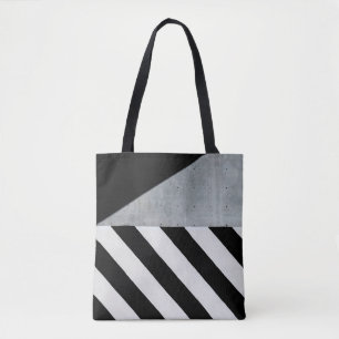 Witte en zwarte diagonaal gestreepte verf op de wa tote bag