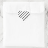 Witte en zwarte diagonale streep hartstickers hart sticker (Tas)