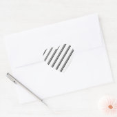 Witte en zwarte diagonale streep hartstickers hart sticker (Envelop)