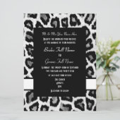 Witte en zwarte dierenprint bruiloft kaart (Staand voorkant)