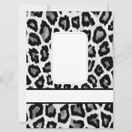 Witte en zwarte dierenprint bruiloft kaart (Achterkant)