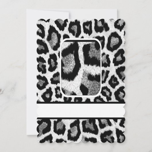 Witte en zwarte dierenprint bruiloft kaart (Achterkant)