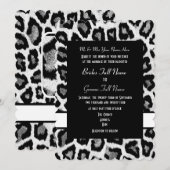 Witte en zwarte dierenprint bruiloft kaart (Voorkant / Achterkant)