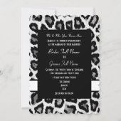 Witte en zwarte dierenprint bruiloft kaart (Voorkant)