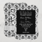 Witte en zwarte dwergbruiloft kaart (Voorkant / Achterkant)