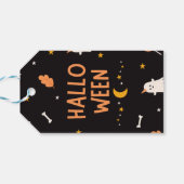 Witte en zwarte eenvoudige Halloween cadeau Labels Cadeaulabel (Achterkant Horizontaal)