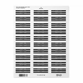 Witte en zwarte effen strepen Retouradreslabel Etiket (Full Sheet)