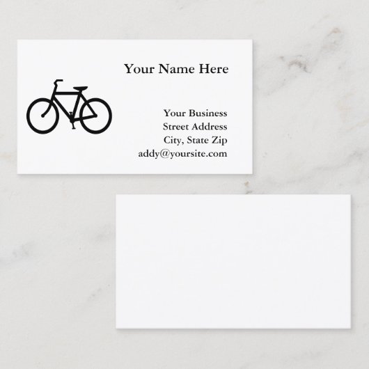 Witte en Zwarte Fiets Visitekaartje (Voorkant / Achterkant)