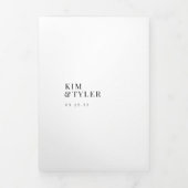 Witte en zwarte foto bruiloft RSVP details QR-code Drieluik Uitnodiging (Cover)