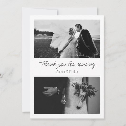 Witte en zwarte foto collage bruiloft Kaart (Voorkant)