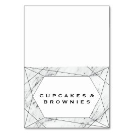 Witte en zwarte Geometrische marmer-buffet-voedsel Kaart