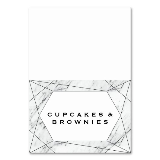 Witte en zwarte Geometrische marmer-buffet-voedsel Kaart (Voorkant)