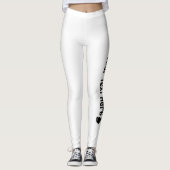 Witte en zwarte gepersonaliseerde vlindernaam leggings (Voorkant)