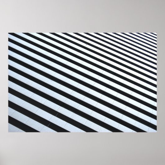 Witte en zwarte gestreepte illustratie poster (Voorkant)