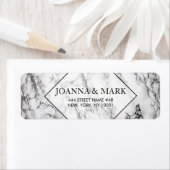 Witte en zwarte gevlekte marmeren steen etiket (Insitu)