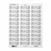 Witte en zwarte gevlekte marmeren steen etiket (Full Sheet)