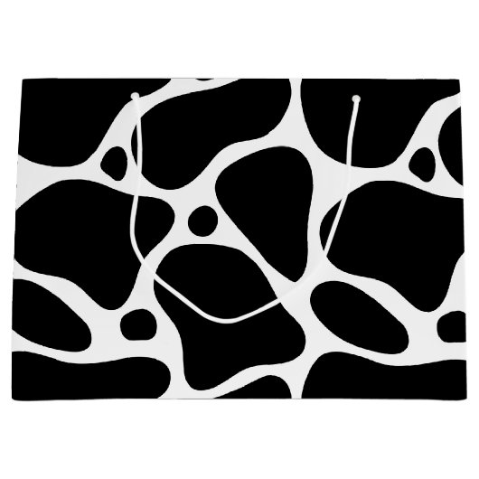 Witte en zwarte Giraffe Patroon Grote Gift Bag Groot Cadeauzakje (Voorkant)