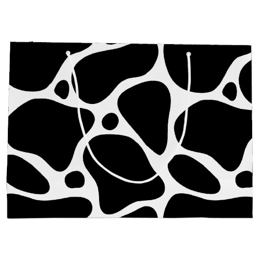 Witte en zwarte Giraffe Patroon Grote Gift Bag Groot Cadeauzakje (Achterkant)