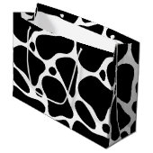 Witte en zwarte Giraffe Patroon Grote Gift Bag Groot Cadeauzakje (Voorkant Gekanteld)