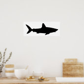 Witte en zwarte haai poster (Keuken)