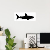 Witte en zwarte haai poster (Thuiskantoor)