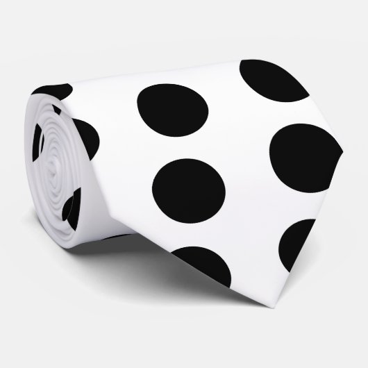 Witte en zwarte haarvlek stropdas (Opgerold)