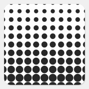 Witte en zwarte Halftone Stippen Vierkante Sticker