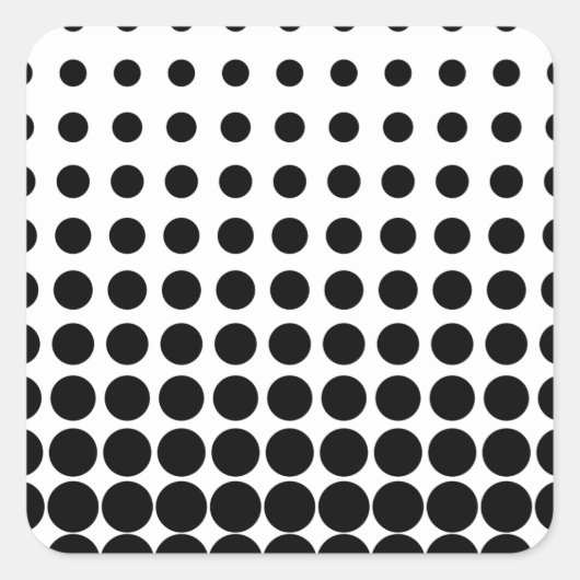 Witte en zwarte Halftone Stippen Vierkante Sticker (Voorkant)