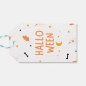 Witte en zwarte Halloween Cadeaulabel (Achterkant Horizontaal)
