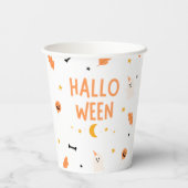 Witte en zwarte Halloween Papieren Bekers (Achterkant)