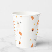 Witte en zwarte Halloween Papieren Bekers (Rechts)